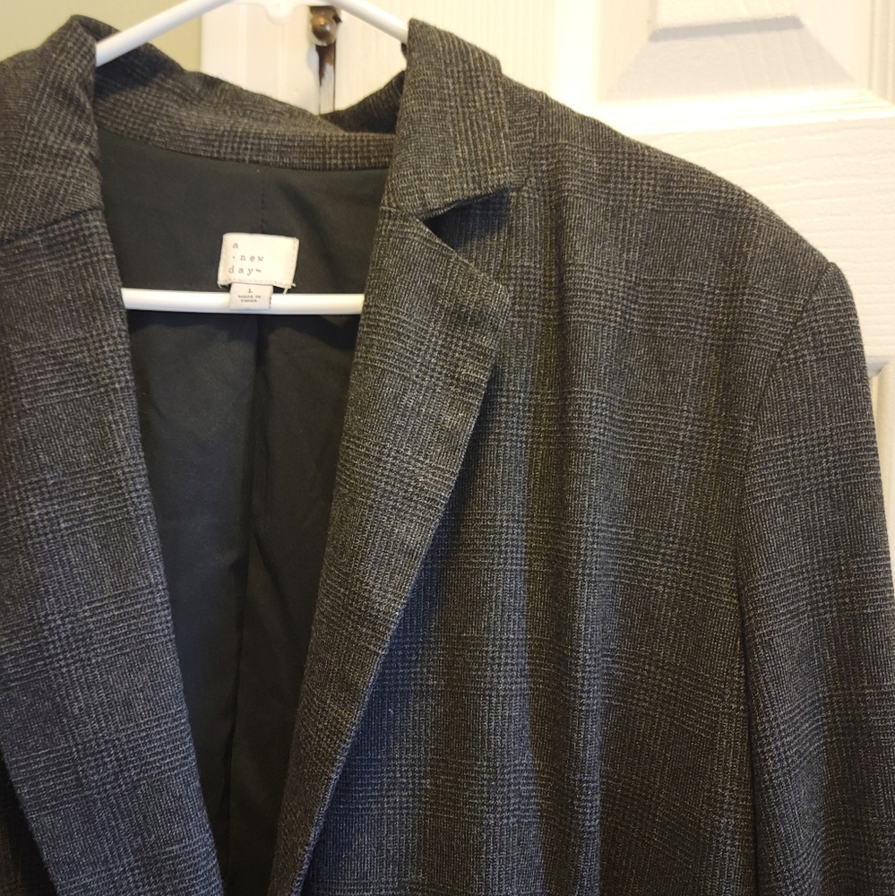 Gray Plaid Blazer